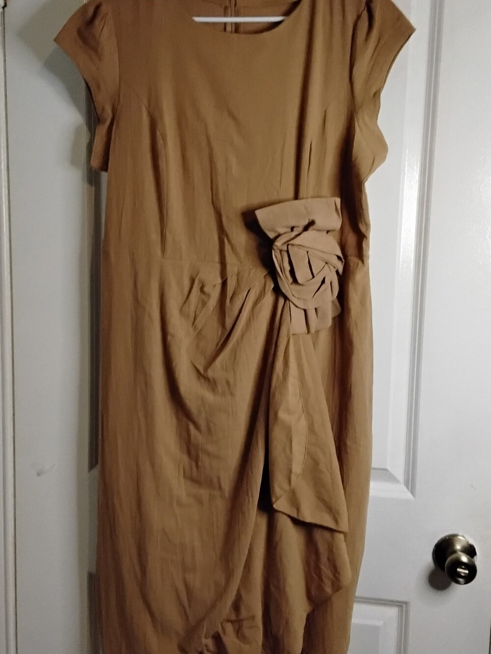Aravon Tan Knot-Accent Midi Dress